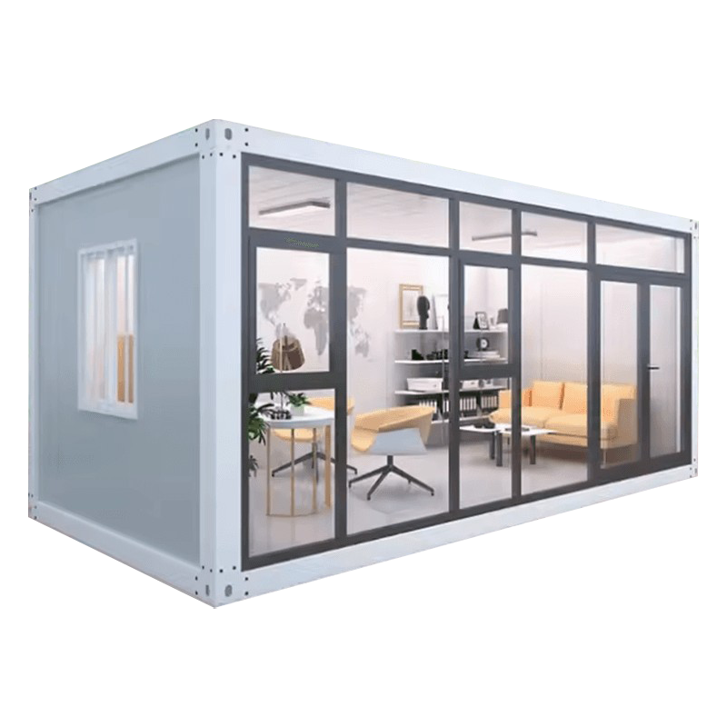 Utendørs enkeltlags glass solromsutvidelse Prefabrikert containerhus