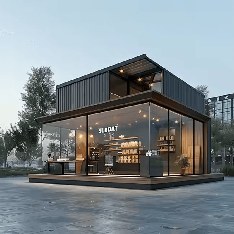 Prefabrikkert containerhus for butikker